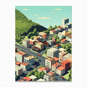 Cape Town, South Africa, Flat Illustration 3 Canvas Print