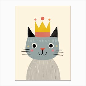 Little Cat 7 Wearing A Crown Canvas Print