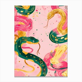 Snakes On Pink Canvas Print