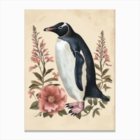 Adlie Penguin Signy Island Vintage Botanical Painting 2 Canvas Print