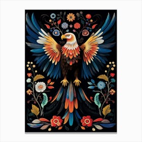 Folk Bird Illustration Eagle Canvas Print