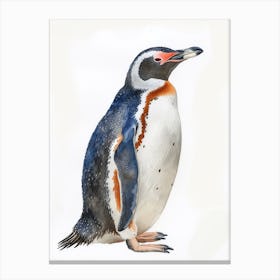 Humboldt Penguin Grytviken Watercolour Painting 1 Canvas Print