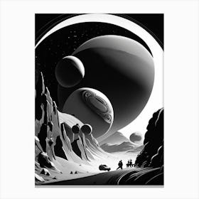Space Exploration Noir Comic Space Canvas Print