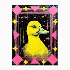 Duck At Night Pink Yellow Blue 1 Canvas Print