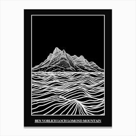 Ben Vorlich Loch Lomond Mountain Line Drawing 5 Poster Canvas Print