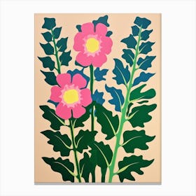 Cut Out Style Flower Art Delphinium 5 Canvas Print