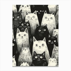 Perfectly Repeatable Artwork With Cute Cat Faces 80 Canvas Print