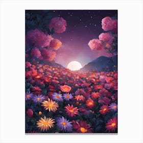 Flowers In The Night Sky Toile