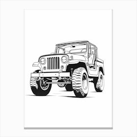 Jeep Wrangler Line Drawing 22 Canvas Print
