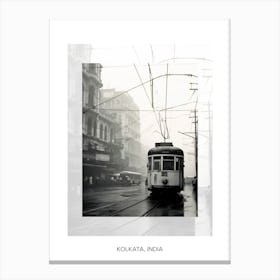 Poster Of Kolkata, India, Black And White Old Photo 4 Canvas Print