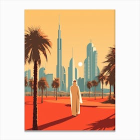 United Arab Emirates 2 Travel Illustration Canvas Print
