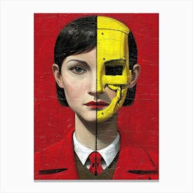 Woman With A Yellow Mask Canvas Print