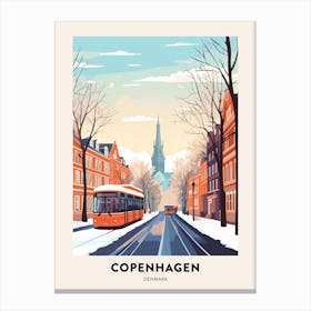 Vintage Winter Travel Poster Copenhagen Denmark 1 Canvas Print