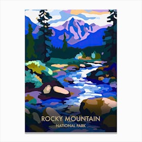 Rocky Mountain National Park Travel Poster Matisse Style 6 Canvas Print