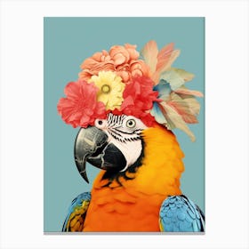 Bird With A Flower Crown Macaw 3 Canvas Print