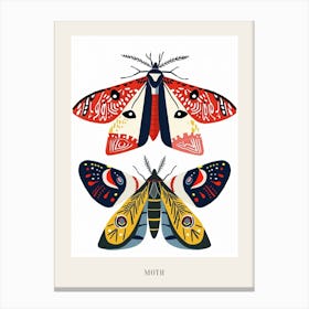 Colourful Insect Illustration Moth 30 Poster Canvas Print