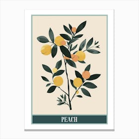 Peach Tree Flat Illustration 4 Poster Canvas Print