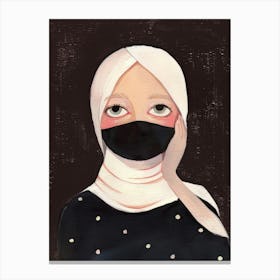 Muslim Girl With Mask Canvas Print