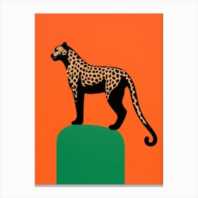 Leopard On A Rock 1 Canvas Print