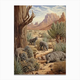 Wolf Pack Desert 1 Canvas Print