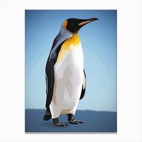 King Penguin Phillip Island Minimalist Illustration 3 Canvas Print
