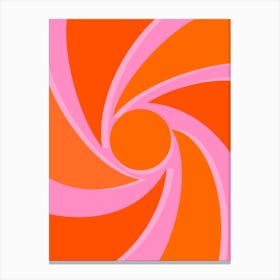 Orange And Pink Swirl Retro Sunset Canvas Print