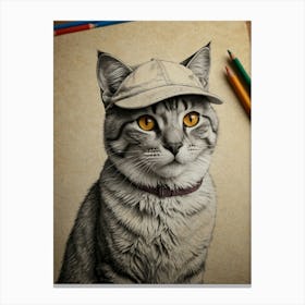 Cat In A Hat 5 Canvas Print