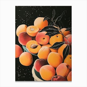 Art Deco Peaches Still Life 2 Canvas Print