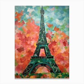 Eiffel Tower Paris France David Hockney Style 12 Canvas Print