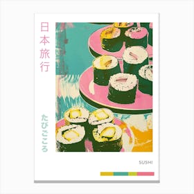 Sushi Duotone Silkscreen Poster 1 Canvas Print