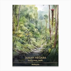 Taman Negara National Park Malaysia Watercolour 3 Canvas Print