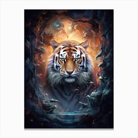 Tiger Art In Surrealism Style 2 Canvas Print
