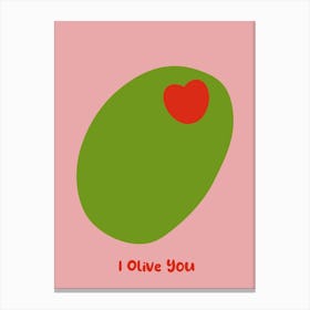 Valentines I Olive You Kitchen Canvas Print