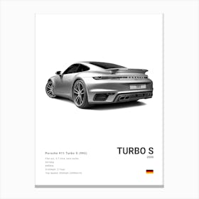 Porsche 911 Turbo S 992 Canvas Print
