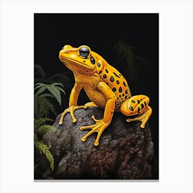Golden Poison Frog Realistic Portrait 2 Canvas Print