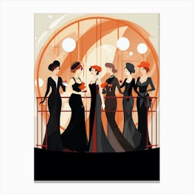 Titanic Ladies Minimalist Art Deco Illustration 2 Canvas Print