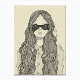 Girl With Sunglasses 15 Canvas Print