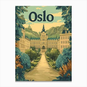 Aihrgdesign A Classic 1960s Travel Poster For Oslo 5 Canvas Print