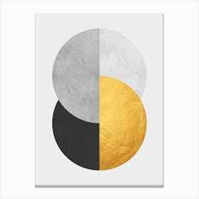 Collage with gold and black 3 Canvas Print