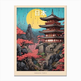 Yamadera Temple, Japan Vintage Travel Art 4 Poster Canvas Print