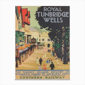 Royal Tunbridge Wells England Vintage Travel Poster 1 Canvas Print
