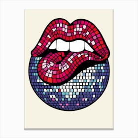 Mosaic Lips Canvas Print