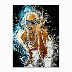 Woman With Sunglass Videogame Canvas Print