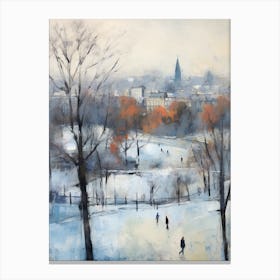 Winter City Park Painting Primrose Hill Park London 1 Canvas Print