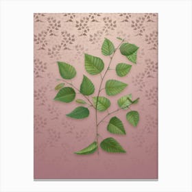 Vintage Paper Birch Botanical on Dusty Pink Pattern n.1048 Canvas Print
