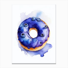 Blueberry Donut Cute Neon 1 Canvas Print