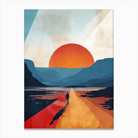 Sunset Road, USA Canvas Print