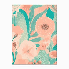 Pastel Floral Pattern Canvas Print