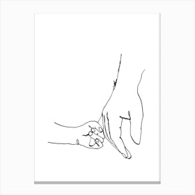 Line Art Baby Hands Canvas Print