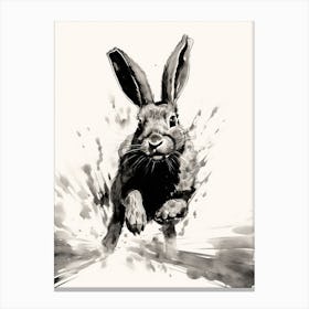 Rabbit Prints Black And White Ink 5 Canvas Print
